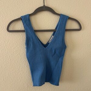 Madewell Blue Ribbed Tank Top